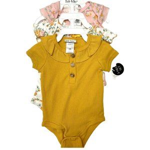 Baby Girl 3 pack Short Sleeve Onesies Bodysuits 0 - 6 Months Nicole Miller